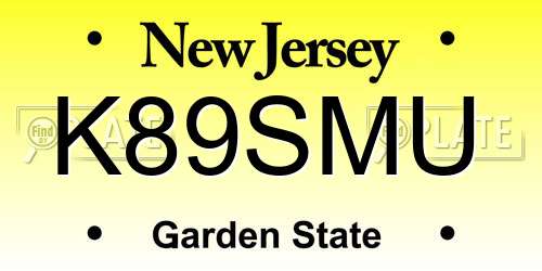 K89SMU New Jersey License Plate