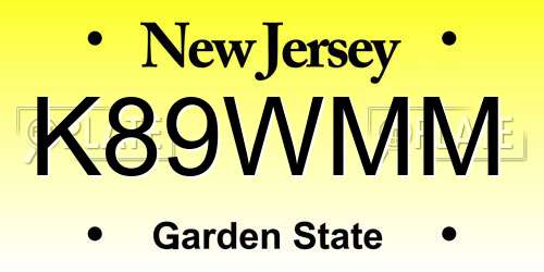 K89WMM New Jersey License Plate