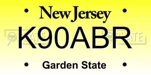 K90ABR New Jersey License Plate