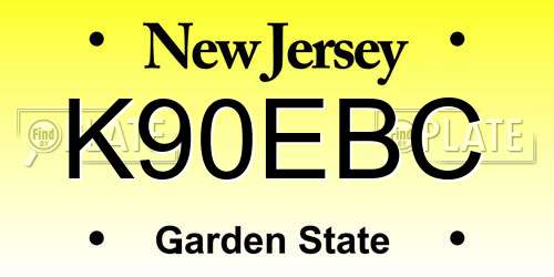 K90EBC New Jersey License Plate