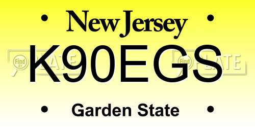 K90EGS New Jersey License Plate