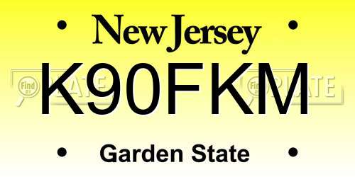 K90FKM New Jersey License Plate