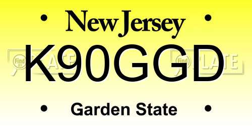 K90GGD New Jersey License Plate