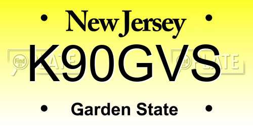 K90GVS New Jersey License Plate