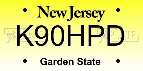 K90HPD New Jersey License Plate