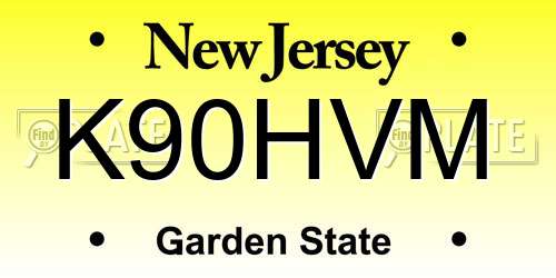 K90HVM New Jersey License Plate