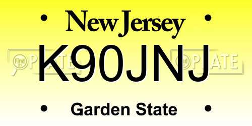 K90JNJ New Jersey License Plate