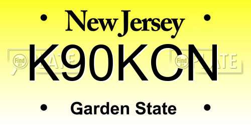 K90KCN New Jersey License Plate