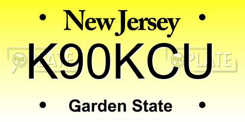 K90KCU New Jersey License Plate