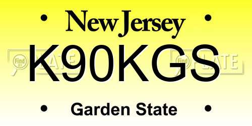 K90KGS New Jersey License Plate