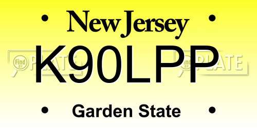 K90LPP New Jersey License Plate