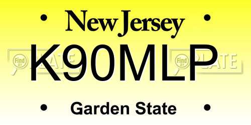 K90MLP New Jersey License Plate
