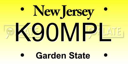 K90MPL New Jersey License Plate
