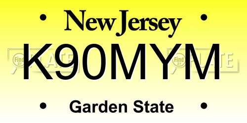 K90MYM New Jersey License Plate
