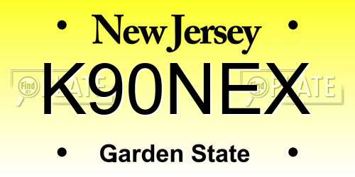 K90NEX New Jersey License Plate