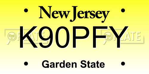 K90PFY New Jersey License Plate
