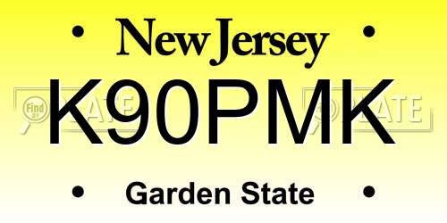 K90PMK New Jersey License Plate
