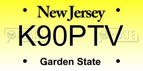K90PTV New Jersey License Plate