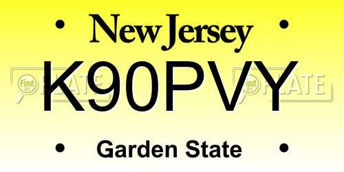 K90PVY New Jersey License Plate