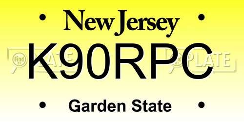 K90RPC New Jersey License Plate