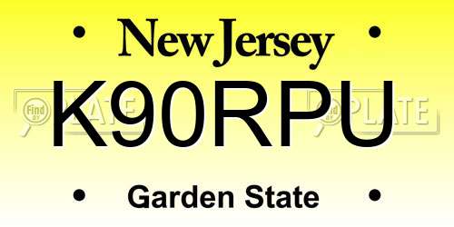 K90RPU New Jersey License Plate