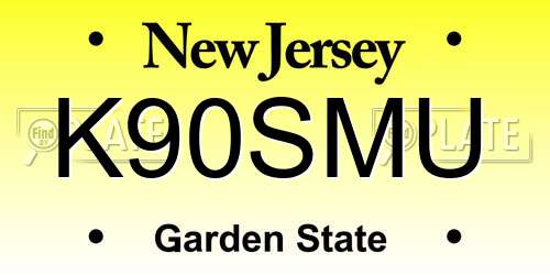 K90SMU New Jersey License Plate