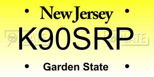 K90SRP New Jersey License Plate