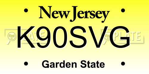 K90SVG New Jersey License Plate