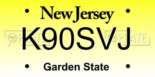 K90SVJ New Jersey License Plate