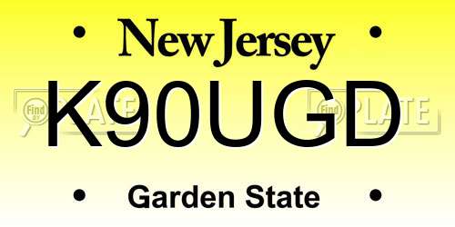 K90UGD New Jersey License Plate