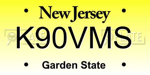 K90VMS New Jersey License Plate
