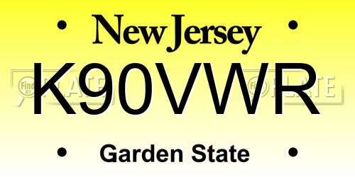 K90VWR New Jersey License Plate