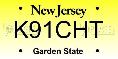 K91CHT New Jersey License Plate