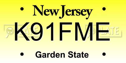 K91FME New Jersey License Plate