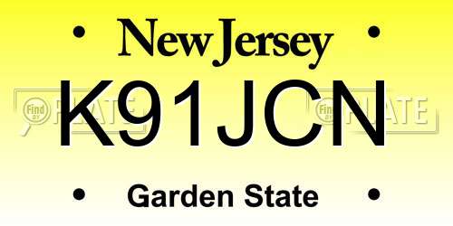 K91JCN New Jersey License Plate