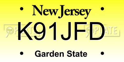 K91JFD New Jersey License Plate