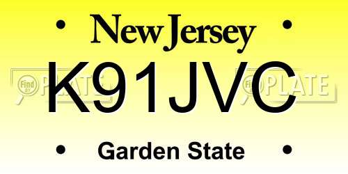K91JVC New Jersey License Plate