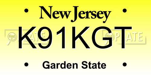 K91KGT New Jersey License Plate