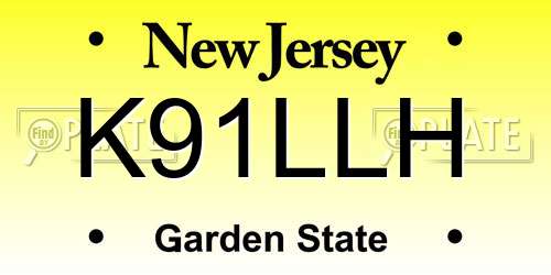 K91LLH New Jersey License Plate