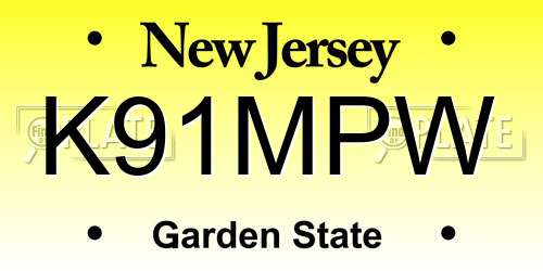 K91MPW New Jersey License Plate