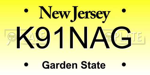 K91NAG New Jersey License Plate