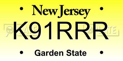K91RRR New Jersey License Plate