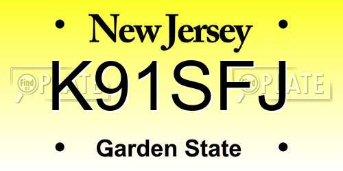 K91SFJ New Jersey License Plate