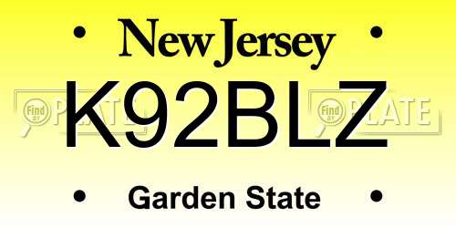 K92BLZ New Jersey License Plate