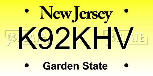 K92KHV New Jersey License Plate