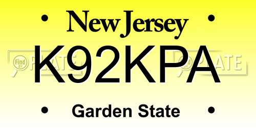 K92KPA New Jersey License Plate