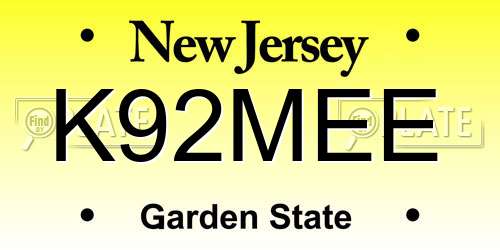 K92MEE New Jersey License Plate