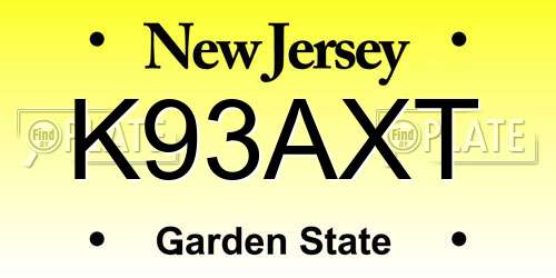 K93AXT New Jersey License Plate