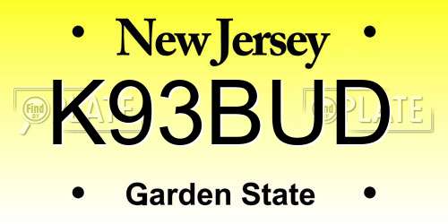K93BUD New Jersey License Plate