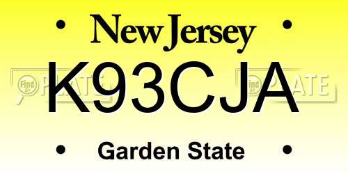 K93CJA New Jersey License Plate